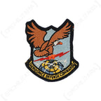 Front view of original US Aerospace Defence Command embroidered patch showing eagle and globe emblem