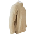 Soviet Air Force camel wool pullover side view on mannequin showing sleeve knit texture