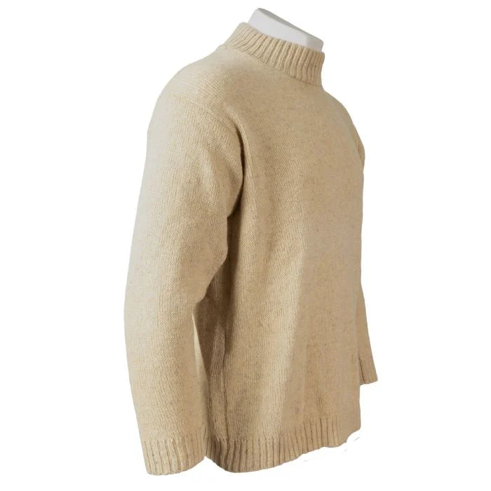 Soviet Air Force camel wool pullover side view on mannequin showing sleeve knit texture