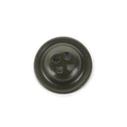 Close-up of a single 18mm field grey German military button, highlighting the dish shape and concave center detail.