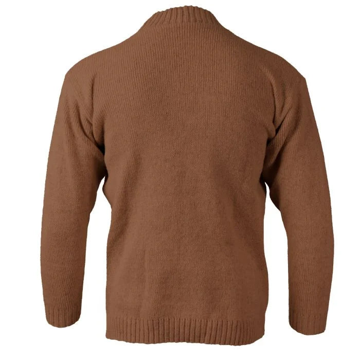 Back view of the unissued Soviet MiG pilot thermal jumper showing the knit pattern.