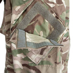 Inside mesh lining and internal waist drawcord adjustment on British Army windproof smock