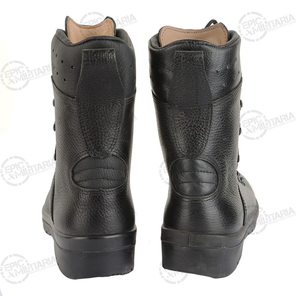 Rear view of German Army combat boots featuring padded ankle collars and reinforced heel sections.
