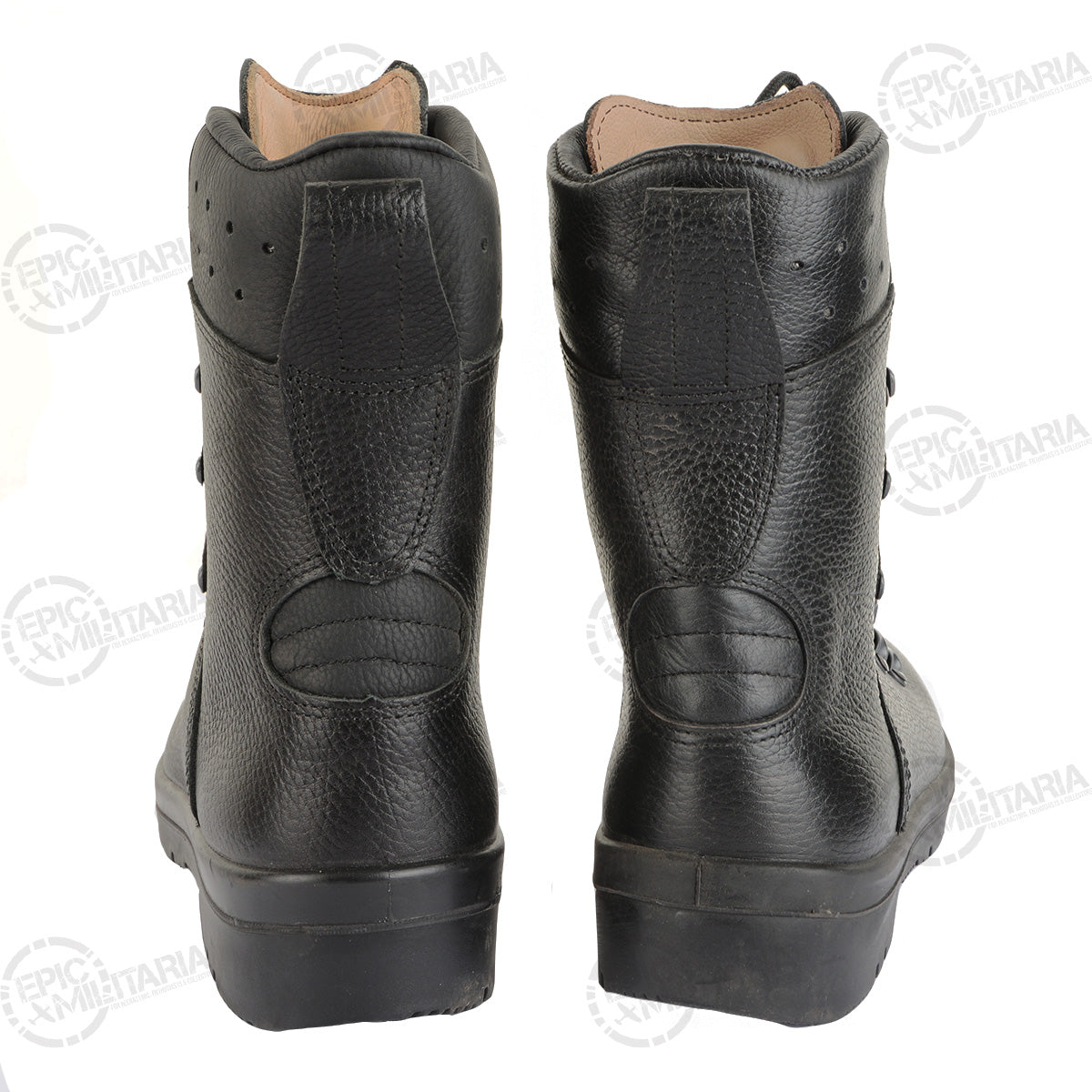 Rear view of German Army combat boots featuring padded ankle collars and reinforced heel sections.