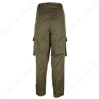 Rear view of the Austrian M75 field trousers showcasing the clean, pocketless back design and sturdy waist construction.