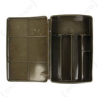 Empty olive green plastic container for German G3 gun cleaning kit
