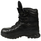 Medial profile of original black Meindl combat hiking boot