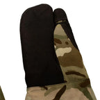 Close-up of the palm side of the British Army MTP over-mitten, showing the textured rubber-dot grip pattern.