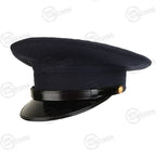 Original Italian Air Force visor cap side profile showing glossy black peak and gold eagle button