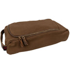 Brown Rothco Canvas Shoe Bag lying flat