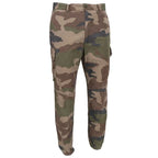 Front view of original French Army F2 CCE camouflage ripstop trousers