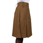 Side profile of the Barrack Dress Skirt on a model, emphasizing the formal tailored lines and durable fabric suitable for various occasions.