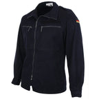 German Navy blue deck jacket side profile showing German flag patch on sleeve