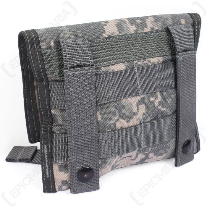 Rear view of US DF LCS AT-Digital camo ammo pouch showing MOLLE webbing and attachment straps