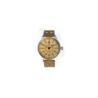 Top-down studio product shot of the German Luftwaffe B-Uhr observation watch on a white background
