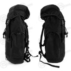 Dual side profile showing stream-lined build of British Army Black Day Sack
