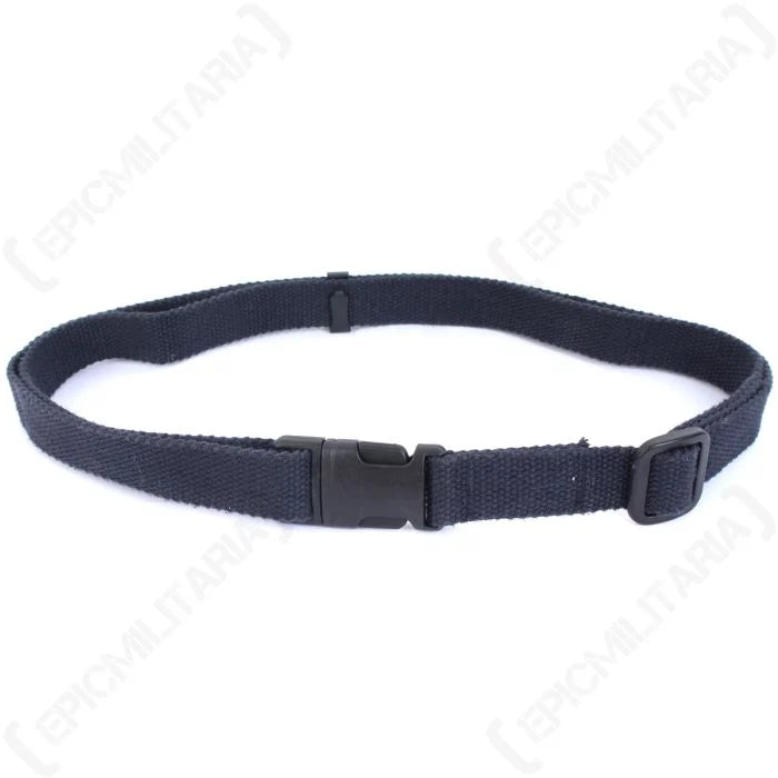 Dutch Army Equipment Strap in dark blue cotton canvas with plastic quick release buckle