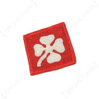 Close-up view of original US 4th Army embroidered patch fabric and stitching