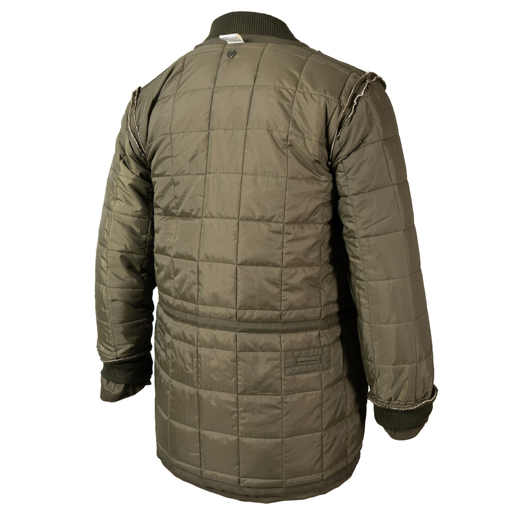 Rear view of the removable quilted liner which can be worn separately as a versatile gilet.