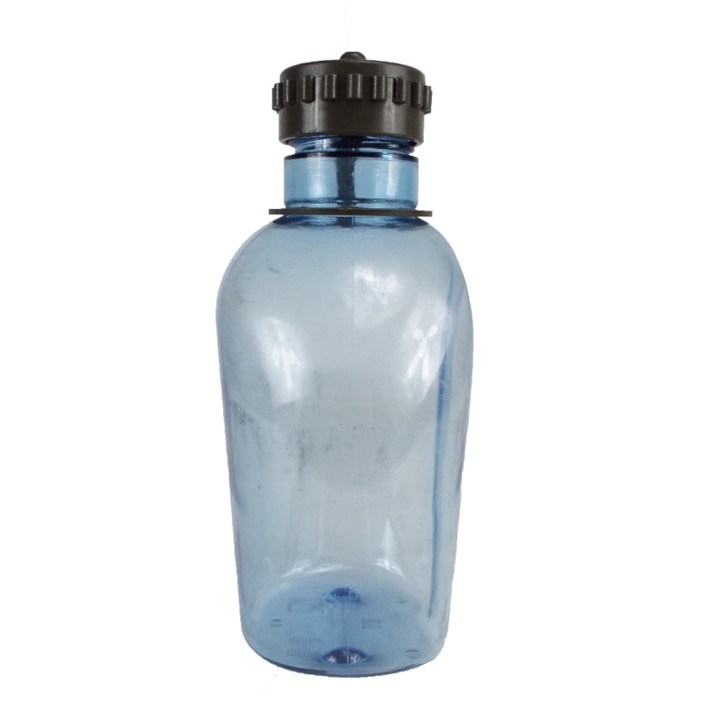 Genuine issue KAZ 03 Austrian Bundesheer water bottle, showcasing its durable, lightweight blue plastic construction.