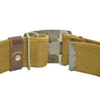 Rear view of Russian Red Army Webbing Belt showing hook clasp mechanism and woven canvas stitching