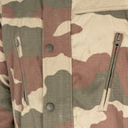 Detailed shot of zippered chest pockets and storm flap on Turkish Ripstop Parka