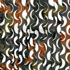 Close-up of Flecktarn pattern 3D leaf-cut ripstop netting fabric