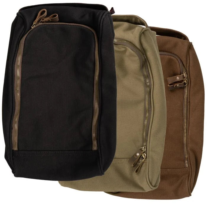 Rothco Canvas Shoe Bag in Black, Olive Drab, and Brown