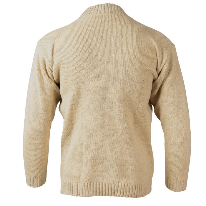 Back view of the original Soviet VVS pilot camel wool jumper in supergrade condition