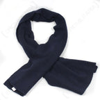 German military issue dark blue knitted wool scarf laid flat