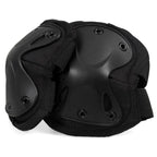 Pair of Black Rothco Low Profile Tactical Elbow Pads showing six-rivet reinforcement