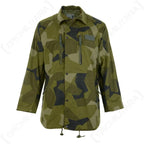 Original Swedish Army M90 lightweight field jacket in splinter camo front view