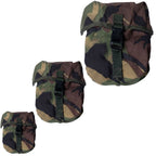 Original Dutch Army DPM MOLLE utility pouches in small, medium, and large sizes shown side-by-side.
