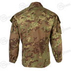 Back view of Italian Army Vegetato camo field shirt with adjustable waist tabs