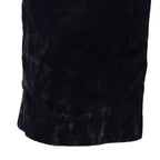 Close-up of the durable hemmed leg cuff of British Navy navy blue overalls