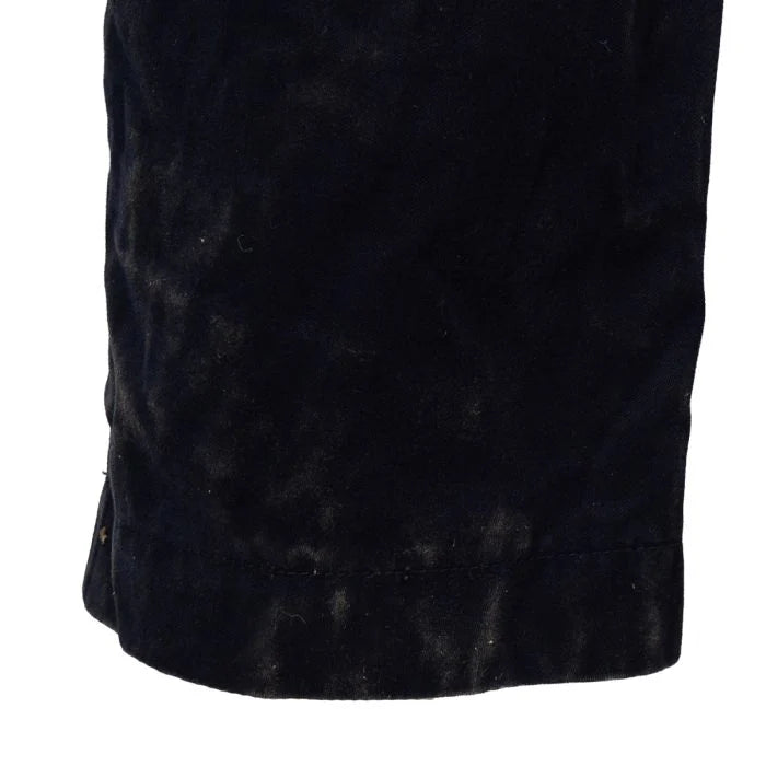 Close-up of the durable hemmed leg cuff of British Navy navy blue overalls