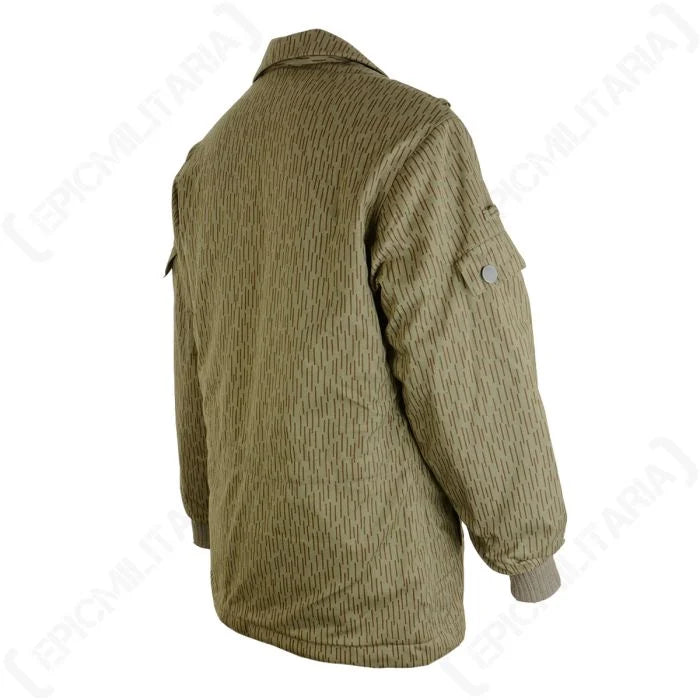 Three-quarter rear view of East German army Strichtarn insulated cold weather jacket
