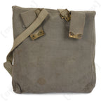 Rear view of the 37 Pattern Large Pack displaying vintage canvas webbing attachment points and brass fittings.