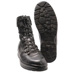 German Military Meindl Pilot Boots in Grade 1 surplus condition showing front speed-lacing and Multigrip sole
