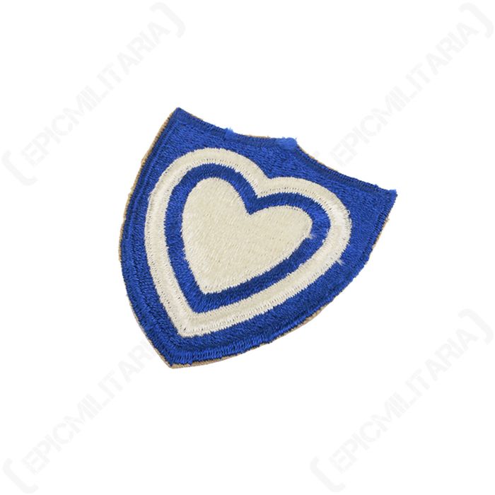 Angled view of original US Army 24th Corps shoulder sleeve insignia patch showing stitched detail