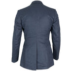 Back view of British RAF No1 dress jacket showing central rear vent and fitted waist