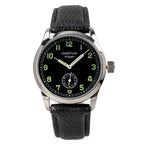 Front view of the WW2 German Army Dienstuhr service watch with black dial and luminous numerals