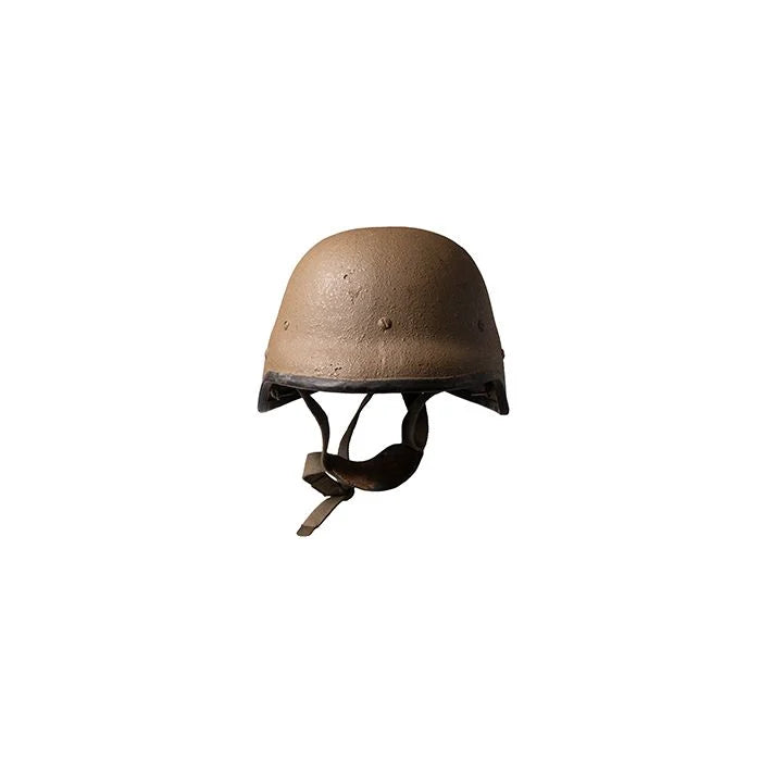 Full view of original South African M87 paratrooper helmet on white background