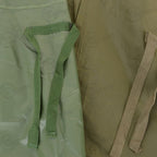 Upright view of Type 2 rubberised olive drab Belgian Army kit sack
