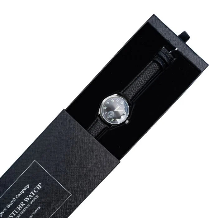German Army Dienstuhr watch housed inside the black Ailager presentation gift box