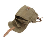 Top view of open Soviet PPSh-41 drum magazine pouch displaying internal compartment
