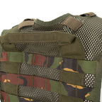 Reinforced upper back grab drag handle on Dutch military modular mesh vest