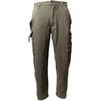 Front full-length view of the genuine Austrian Army Anzug 03 combat trousers in olive RAL 7013.