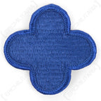 Front view of original WWII US Army 88th Infantry Division embroidered blue cloverleaf shoulder patch