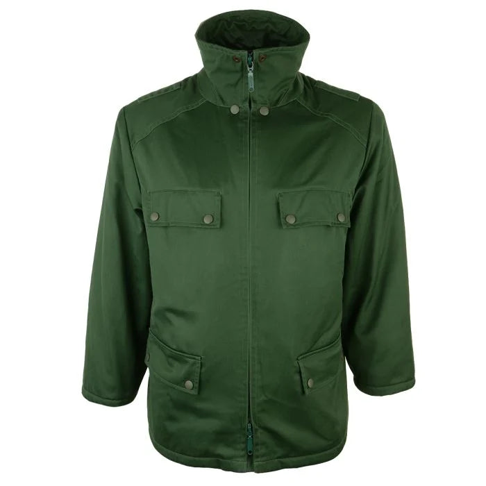 Front view of green original German Police Parka jacket